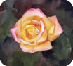 Watercolor painting of a yellow rose by Yong Chen