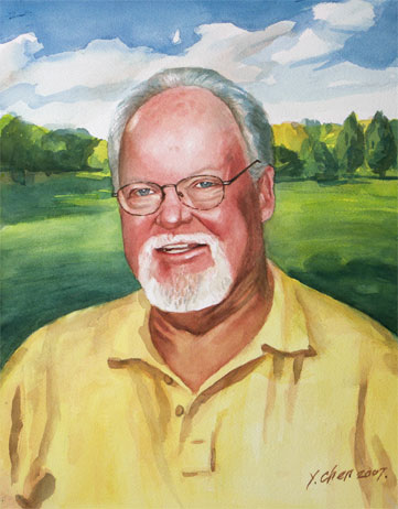 Watercolor Portrait Painting of a man