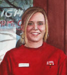 watercolor portrait painting a FT Worth TX waitress