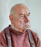 watercolor portrait painting of an elder man