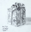 charcoal drawing of a giftbox by kid, kai Chen