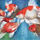 watercolor painting goldfish by kid, Kai Chen