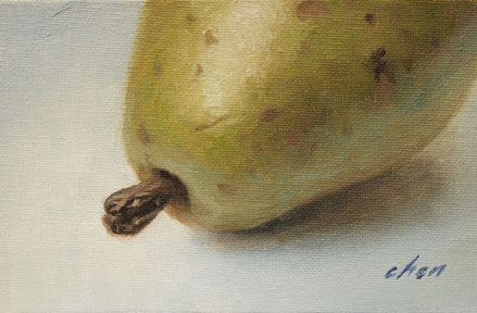 original oil painting of A Pear by Yong Chen
