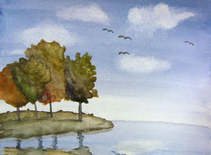 watercolor painting by Emma Schenstrom, a proud student of Yong Chen