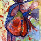 Watercolor painting by a student of Yong Chen: heart