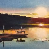 Lake Morning Watercolor