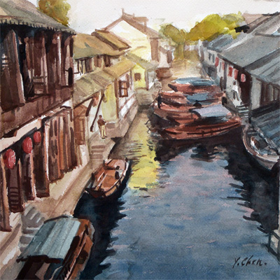 original watercolor painting by Yong Chen