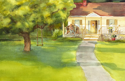 Watercolor illustration for children's book Finding Joy, page3