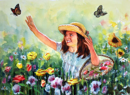 Come to me, butterfly, watercolor illustrator, Yong Chen