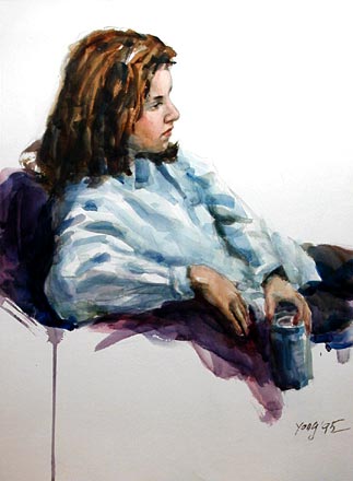 watercolor portrait : a college student