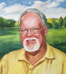 watercolor portrait painting of a man