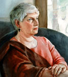 watercolor portrait painting of woman