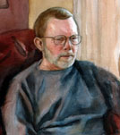watercolor portrait painting of man