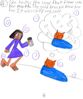 imagination and drawing of cat in an artistic girl's comic art and her loving story