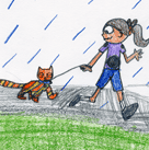 Comic story and drawings by talented kid - Ellen Chen: Me and My Cat 14