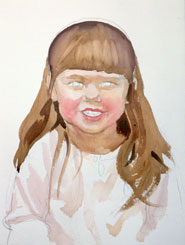 How to paint a girl in watercolor step by step.