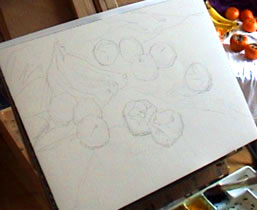 Set up for a watercolor still life painting