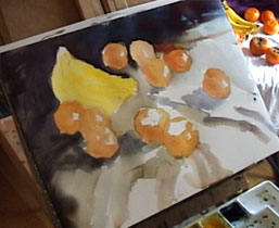 Still Life watercolor painting step 2