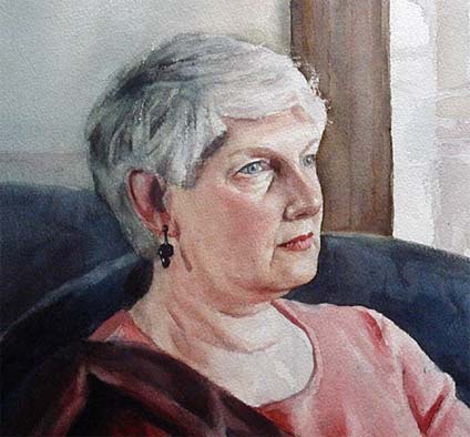 watercolor portrait painting method: close-up on the face