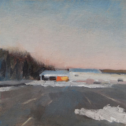 original oil painting of A Cold Evening in New Hampshire by Yong Chen