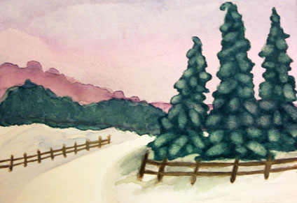 watercolor painting by Brandy Kmetz, a proud student of Yong Chen