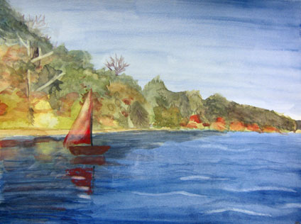 watercolor painting by Emma Schenstrom, a proud student of Yong Chen