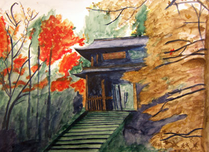 watercolor painting by Jie Ling Morgan, a proud student of Yong Chen