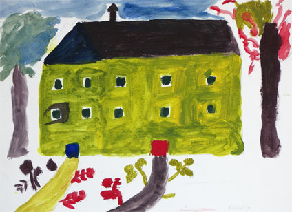 my dream house: watercolor painting by Khadija Barre, a proud student of Yong Chen