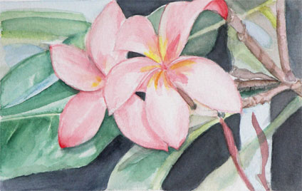 watercolor painting of flowers: watercolor painting by Shineca Jack, a proud student of Yong Chen