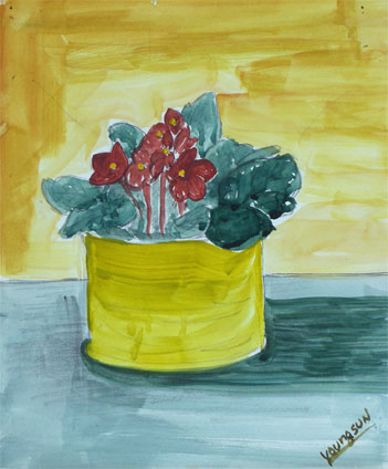 my first watercolor painting experience: watercolor painting of vase flower by Youngsun Kim, a proud student of Yong Chen