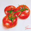 Watercolor painting by a student of Yong Chen: tomatos