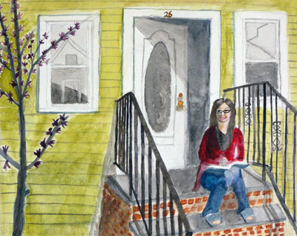 my first watercolor painting experience: watercolor painting of Spring House by Ada Mai, a proud student of Yong Chen